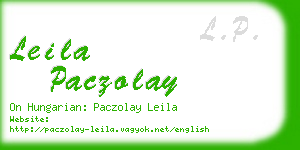 leila paczolay business card